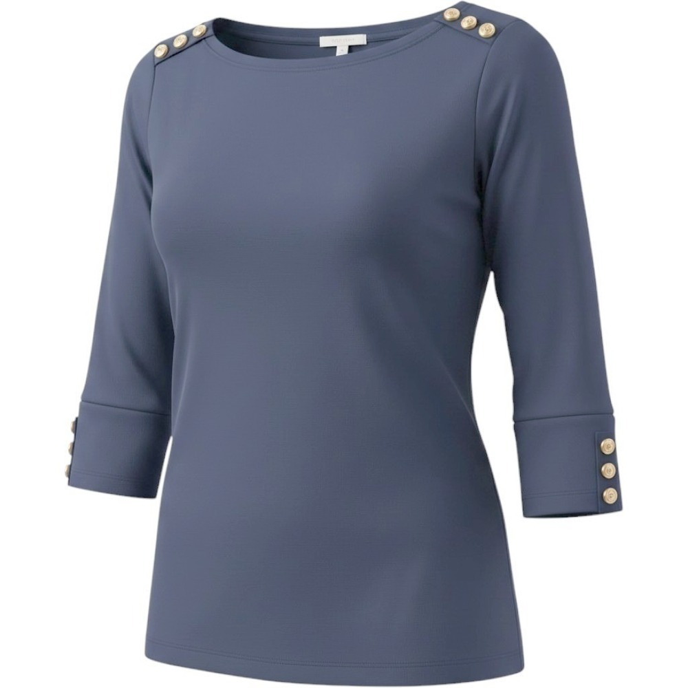 Lilly Pulitzer Navy‎ Alinda Top with Gold Button Accents
